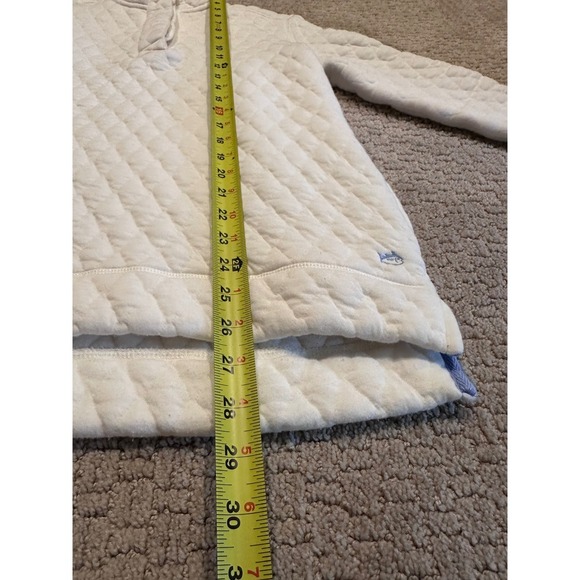 Women's Southern Tide Quilted Pullover Top Button Up Cream size XS - Picture 4 of 10